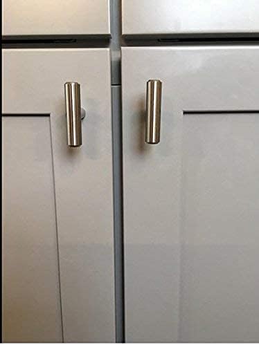 LONTAN Cabinet Knobs Brushed Nickel Cabinet Knobs T Bar Drawer Knobs Round Cabinet Hardware for Drawer, Single Hole, Pack of 20