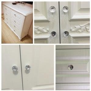 10 Pcs 30mm Silver Plated Base Diamond Shape Crystal Glass Cabinet Knob Drawer Knob Pull Handle Used for Kitchen, Dresser, Door, Cupboard (Multicolor)