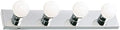 Design House Vanity Lighting, Steel Construction, 4 Vanity Lights, Dimmable, Uses four 60W Bulbs, Polished Chrome, 24.0 In. W x 4.3 In. H x 2.0 In. D, 500892