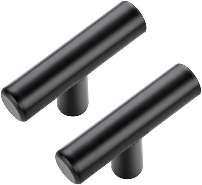 JOY DECOR 5 Pack Cabinet Knobs, Black Cabinet Handles, 2in Kitchen Cabient Knobs, Single Hole Drawer Knobs for Dresser Drawers