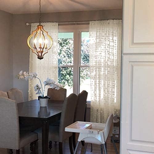 MYSKY HOME Pom Pom Beige Sheer Curtains for Bedroom Girls Room Curtains 72 Inches Long for Nursery Kids Light Filtering Boho Window Drapes, Rod Pocket, 38" Wide, 2 Panels