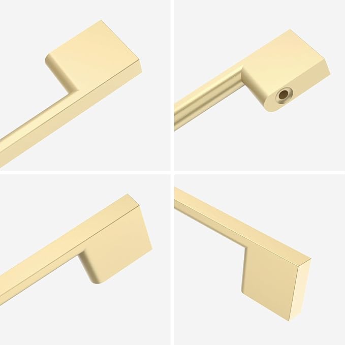10 Pack Brushed Gold Cabinet Pulls 8.8 Inch Handles for Kitchen Cabinets, Dresser Hardware