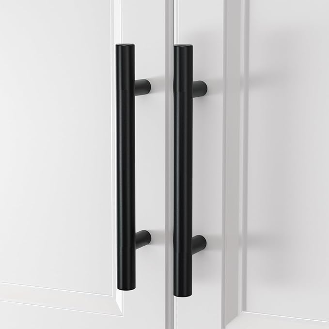 homdiy Black Cabinet Handles 20Pack 3inch Hole Center Kitchen Drawer Pulls and Knobs Stainless Steel Cabinet Hardware for Bathroom, Cupboard