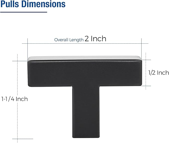 JOY DECOR 40 Pack Cabinet Knobs, Black Cabinet Handles, 2 Inch Kitchen Knobs, Single Hole Drawer Hardware for Dresser Drawers