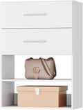 ROOMTEC 25.5" 2 Drawer Short Tower Closet Unit, Modular Closet System with Drawers and Shelf, Wardrobe Organizer for Bedroom or Walk-in Closet, Wall Mounted, Customizable Clothes Storage Unit, White