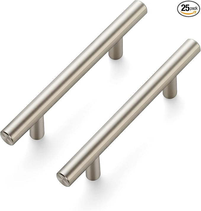 Ravinte 25 Pack 6 inch Cabinet Pulls Brushed Nickel Stainless Steel Kitchen Cupboard Handles Cabinet Handles, 3.5 inch Hole Center