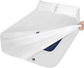 Extra Deep Pocket Air Mattress King Sheet Set - 3Pcs Side Storage Pocket Fitted Sheet & Pillowcase King Size Deep Pocket Sheet Set Easily Fits 16in to 24in Pillow Top Air Bed Mattress-White