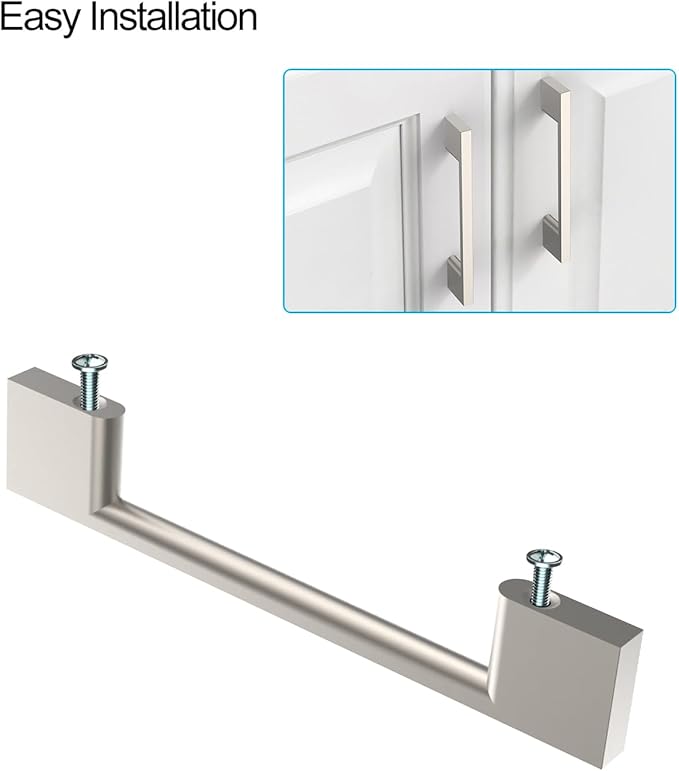 10 Pack Brushed Satin Nickel Cabinet Pulls - 7.5 Inch Cabinet Handles - Dresser & Kitchen Pulls