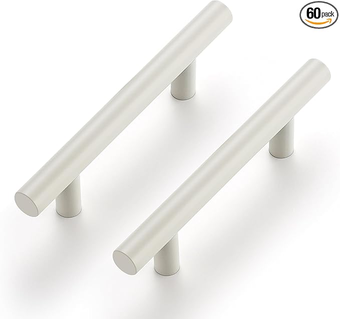 Ravinte 60 Pack | 5 Inch Cabinet Pulls White Stainless Steel Kitchen Drawer Pulls Cabinet Handles 5 InchLength, 3 Inch Hole Center