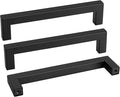 goldenwarm 45 Pack 6-1/4 Inch Black Cabinet Handles Matte Black Drawer Pulls Stainless Steel Cabinets Hardware Square Bar Modern for Kitchen Bathroom Cupboard