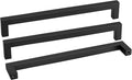 goldenwarm 150 Pack 12-3/5 Inch Black Cabinet Handles Matte Black Drawer Pulls Stainless Steel Cabinets Hardware Square Bar Modern for Kitchen Bathroom Cupboard