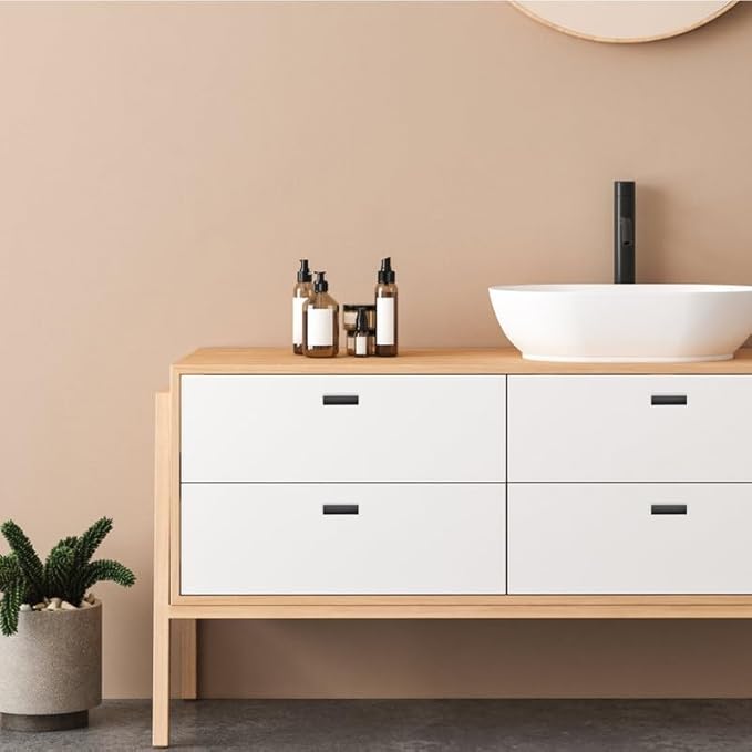 40 Pack Black Cabinet Knobs - Curved Pulls Matte Black for Kitchen Drawer Solid Dresser Hardware 1-3/4 Inch Length Single Hole