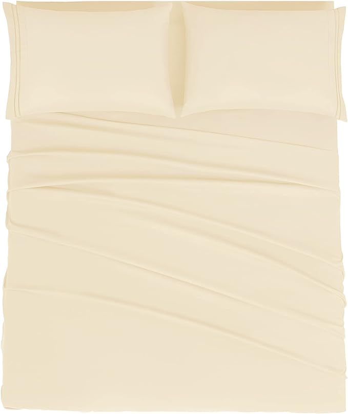 Mejoroom California King Size Sheet Set - Soft Microfiber Bed Sheets,Deep Pocket Fitted Sheet, Breathable, Wrinkle & Fade Resistant - 4 Piece (California King, Taupe)