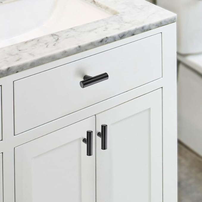 JOY DECOR 5 Pack Cabinet Knobs, Black Cabinet Handles, 2in Kitchen Cabient Knobs, Single Hole Drawer Knobs for Dresser Drawers