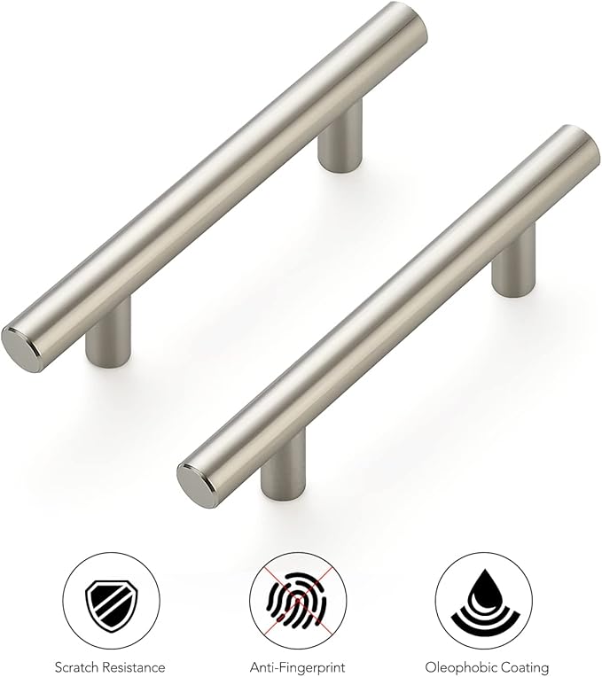 Ravinte 50 Pack | 5 Inch Cabinet Pulls Brushed Nickel Stainless Steel Kitchen Cupboard Handles Cabinet Handles 5 Inch Length, 3 Inch Hole Center