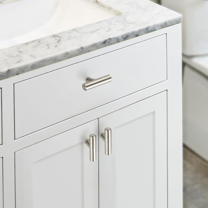 JOY DECOR 5 Pack Cabinet Knobs, Brushed Nickel Cabinet Handles, 2in Kitchen Cabient Knobs, Single Hole Drawer Knobs for Dresser Drawers