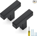 Ravinte 10 Pack Black Cabinet Pulls Single Hole Square Kitchen Cabinet Handles Matte Black Kitchen Hardware for Drawer Pulls Drawer Handles Come with Screwdriver