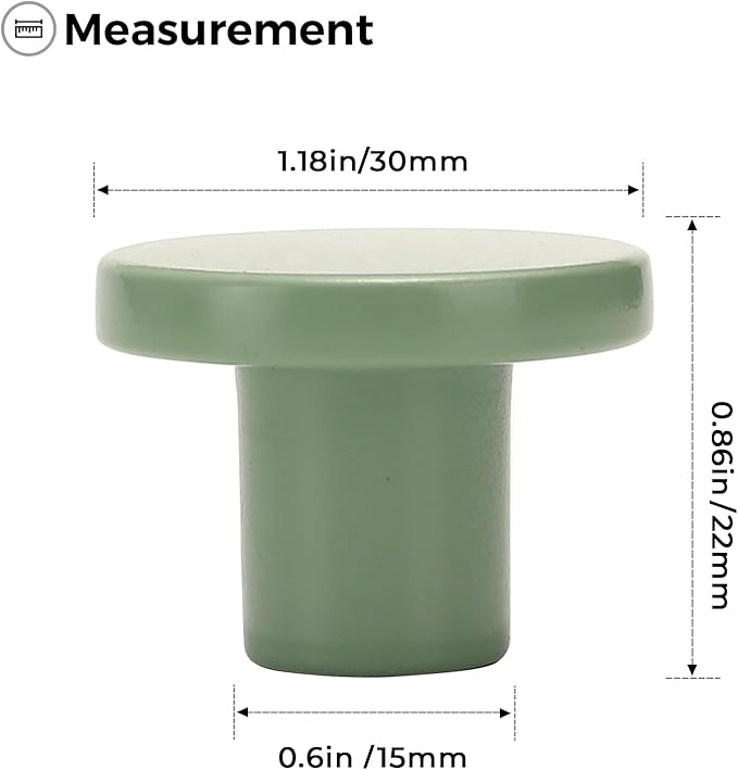 Ravinte 1 Pack Cabinet Knobs Light Green Kitchen Cabinet Knobs Round Dresser Drawer Pulls Closet Door Pulls 1-1/5 Inch