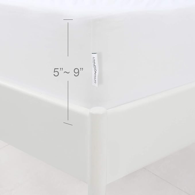 Box Spring Cover King Size with Smooth and Elastic Woven Material, Alternates for Bed Skirt, Wrinkle & Fading Resistant, Washable, Dustproof, White