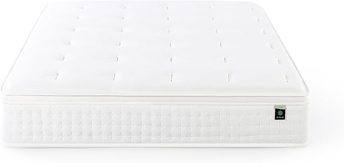 ZINUS 13 Inch Euro Top Pocket Spring Hybrid Mattress, California King, Pressure Relief, Pocket Innersprings for Motion Isolation, Mattress in A Box