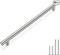 homdiy 500 Pack Cabinet Pulls Modern Drawer Pulls HD201SN Cabinet Hardware Stainless Steel Cabinet Handles 10in Hole Centers Round Bar for Kitchen Cabinets, Cupboard Handles