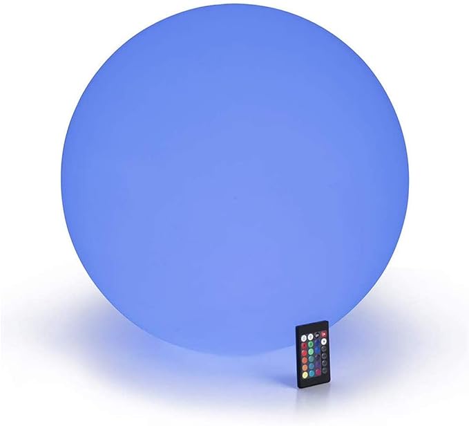 LOFTEK 20-inch LED Large Dimmable Light Ball: RGB 16 Color Changing Glow Ball with Remote Control, Waterproof Floating Pool Lights, Rechargeable for Nursery, Pool, Garden Decor