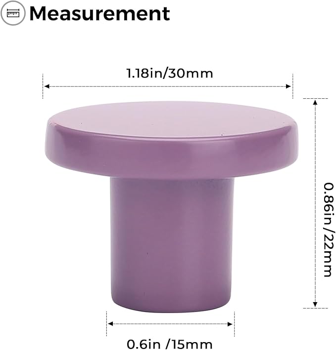 Ravinte 10 Pack Cabinet Knobs Purple Kitchen Cabinet Knobs Round Dresser Drawer Pulls Closet Door Pulls 1-1/5 Inch