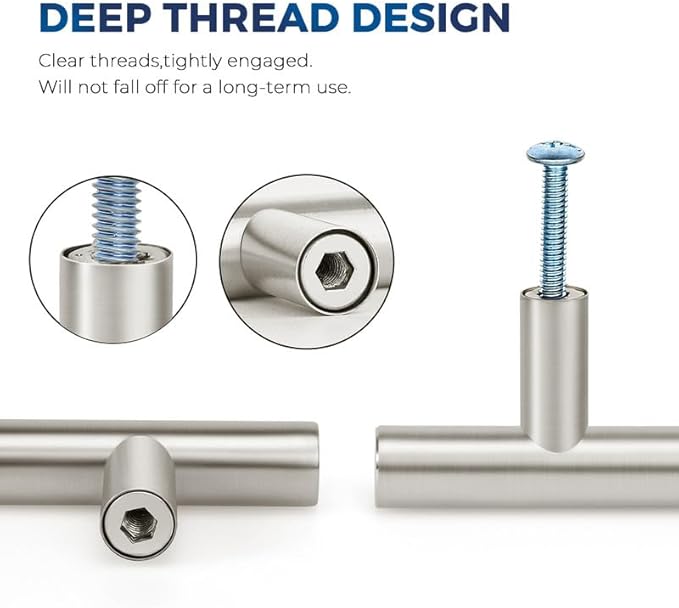 JOY DECOR 10 Pack Cabinet Knobs, Brushed Nickel Cabinet Handles, 2in Kitchen Cabient Knobs, Single Hole Drawer Knobs for Dresser Drawers