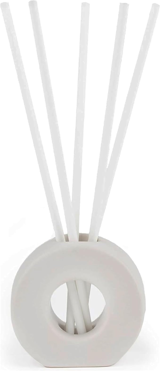 ScentAir Infused Liquidless Reeds | Includes 25 Flameless Reeds and 1 Decorative Vase, White | Essential Oil Aroma Diffuser Sticks | Fresh Spa Scents | Gifting Fragrance | Dark Vanilla Pomelo