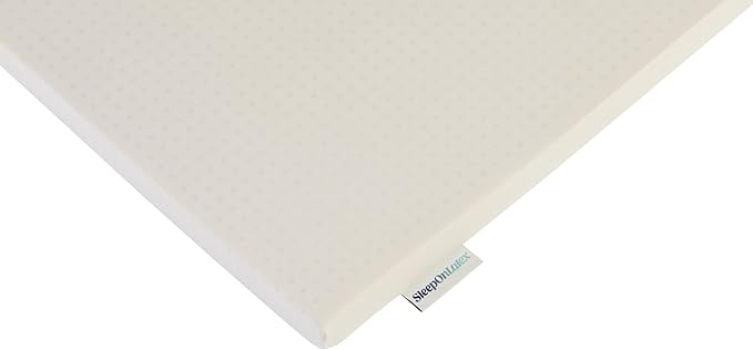Pure Green Natural Latex Mattress Topper w/Jersey Cover - Firm - 3 Inch - Twin XL Size (GOTS Certified Organic)