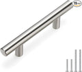 homdiy 15 Pack |Cabinet Handles Brushed Nickel Cabinet Pulls Cabinet Hardware 2-1/2in Hole Centers Drawer Pulls Kitchen Cupboard Euro T Bar Dresser Pulls 201SN