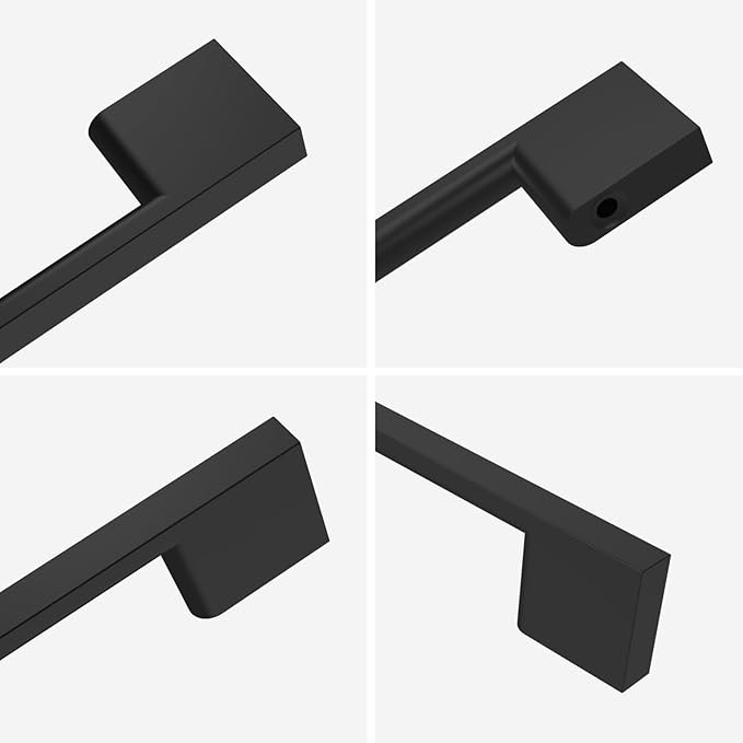 10 Pack Matte Black Cabinet Pulls - 8.8 Inch Cabinet Handles - Black Kitchen & Dresser Pulls
