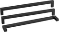 goldenwarm 200 Pack 18 Inch Black Cabinet Handles Matte Black Drawer Pulls Stainless Steel Cabinets Hardware Square Bar Modern for Kitchen Bathroom Cupboard