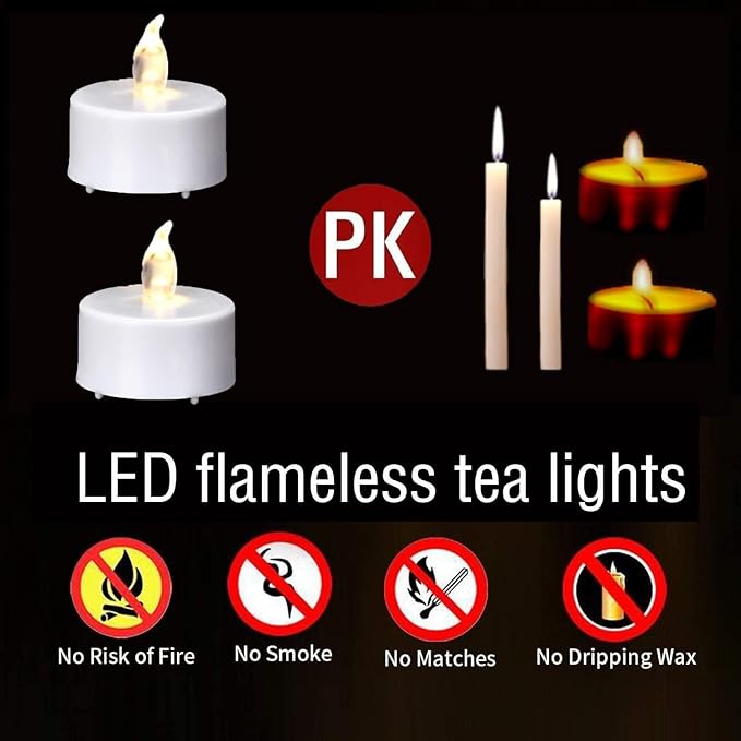 Tea Light Candles with Remote Control,Flickering Flameless LED Candle,Long Lasting 400+Hours,Battery Operated,with Timer for Home Decoration Seasonal &Festival Celebration WarmWhite (50pcs)