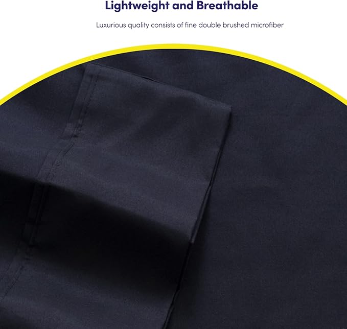 Sweet Home Collection 6 Piece 1500 Supreme Collection Brushed Microfiber Deep Pocket Sheet Set-2 Extra Pillow Cases, Great Value, Rv Short Queen, Navy