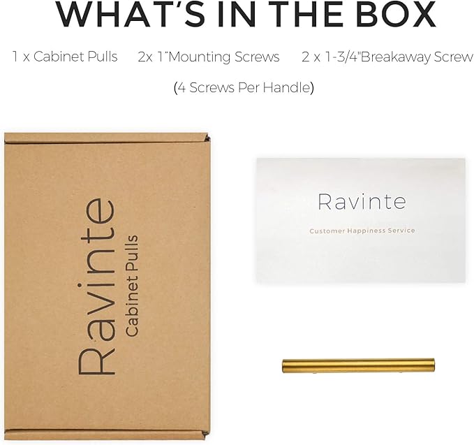 Ravinte 1 Pack 5 Inch Cabinet Pulls Brushed Brass Stainless Steel Kitchen Drawer Pulls Cabinet Handles 5”Length, 3” Hole Center