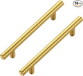 JOY DECOR 10 Pack Cabinet Handles, Gold Cabinet Pulls, 5 in Hole Center Kitchen Cabinet Handles, Stainless Steel T Bar Handles for Dresser Drawers
