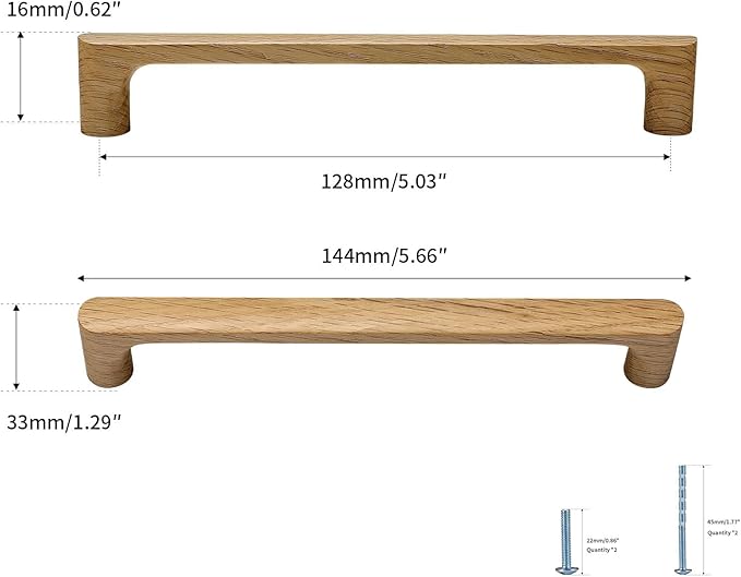Burlywood Round 5 in 8 pcs Wooden Drawer Pulls Handle pulls for cabinets Kitchen Cabinet Drawer pulls Cabinet Door Pull