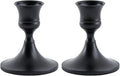 Black Taper Candle Holder, Candlestick Holders, Vintage Metal for Table Centerpieces Wedding Decor (Matte Black, 2 Pcs)