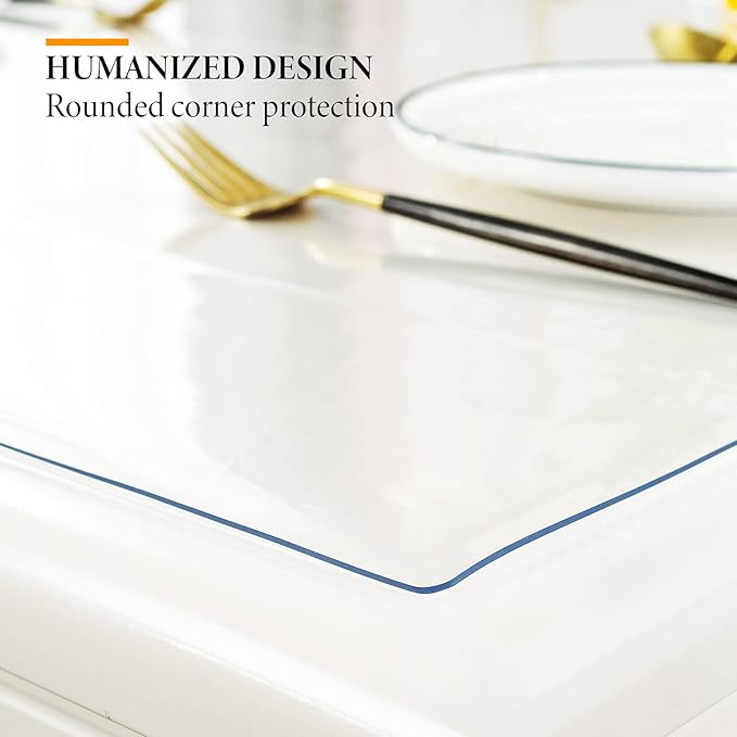 Deep Dream 1.5mm Clear Desk Cover Protector, 42×60 Inch Clear Desk Cover, Clear Desk Mat, Table Cover Tablecloth Protector Rectangle, Table Protector for Dining Room Table