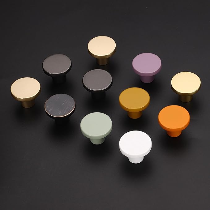 Ravinte 20 Pack Cabinet Knobs Champagne Gold Kitchen Cabinet Knobs Round Dresser Drawer Pulls Closet Door Pulls 1-1/5 Inch