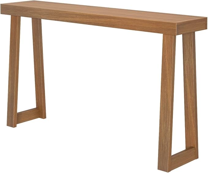 Plank+Beam Solid Wood Console Table, 56 Inch, Sofa Table, Narrow Entryway Table for Hallway, Behind The Couch, Living Room, Foyer, Easy Assembly, Pecan