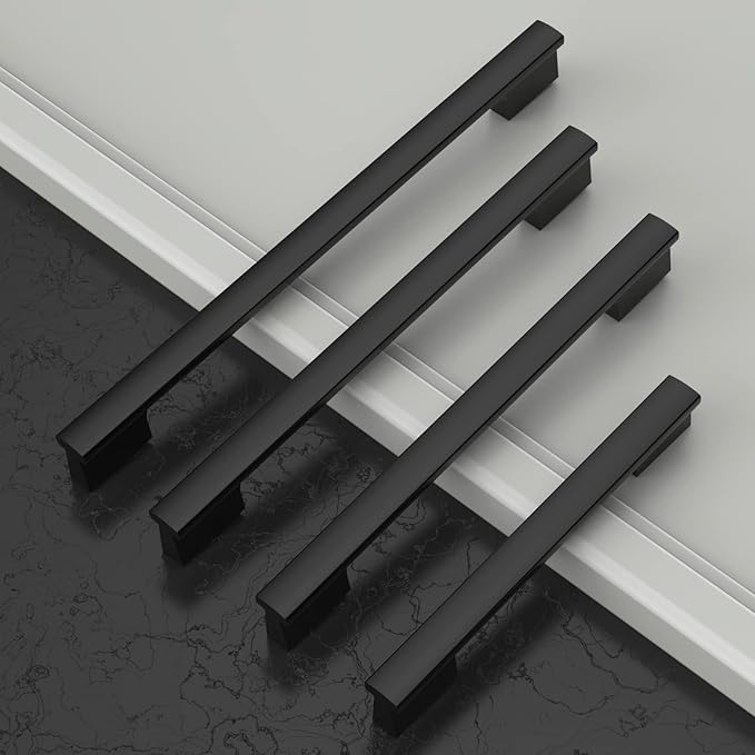 Asidrama 20 Pack 3.75 Inch(96mm) Matte Black Kitchen Cabinet Handles, Cabinet Pulls Kitchen Cabinet Hardware for Cupboard Drawer Pulls