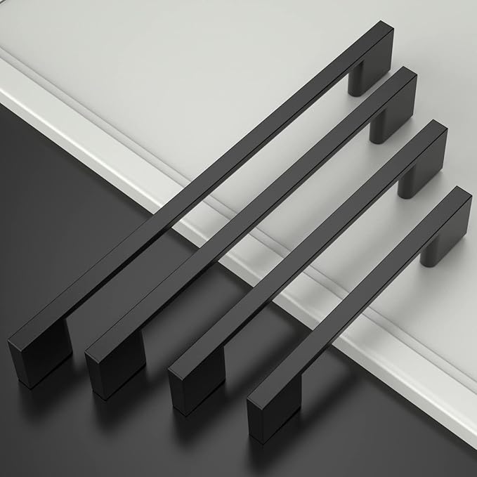 Asidrama 20 Pack 5 Inch(128mm) Matte Black Kitchen Cabinet Handles, Cabinet Pulls Kitchen Cabinet Hardware for Cupboard Drawer Pulls