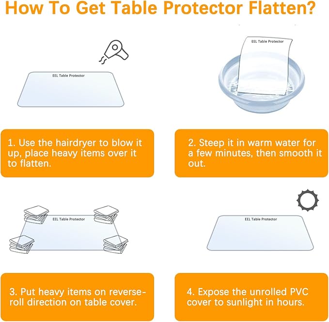 Clear Table Protector 38 x 78 Inch 1.5mm Thick Plastic Table Cover Protector, Waterproof PVC Clear Tablecloth Protector Pad, Rectangular Vinyl Desk Protector Mat for Tabletop Coffee Dining Room Table
