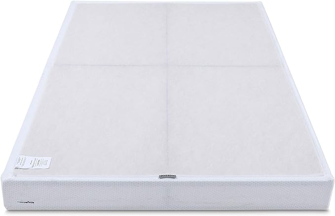 Amazon Basics Smart Box Spring Bed Base, 9-Inch Height Mattress Foundation, Tool-Free Easy Assembly, King, 79"L x 75.5"W x 9"H, White