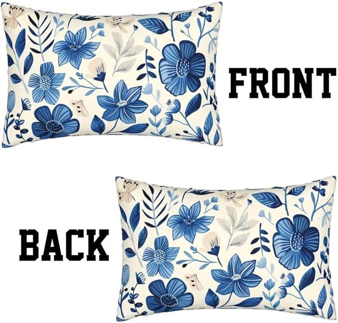 Outdoor Pillows Blue Pillow Covers 16x28 Inch Set of 2 Throw Pillow Covers, Scandinavian Throw Pillows, Lumbar Pillows Cushion Covers Decorative Pillow Covers for Couch Garden Patio Furniture J334