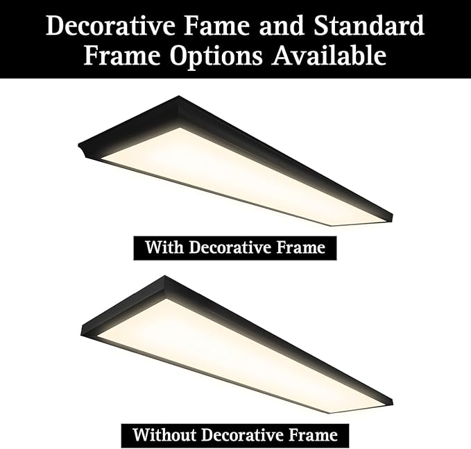 Ultralux 2x2 ft Surface Mount Ceiling Light Panel – Slim, Edge Lit, Flush Mount Flat Panel for Kitchen, Home & Office - TRIAC Dimmable, 3CCT Adjustable Color Temperature (Matte Black, 1 Pack)
