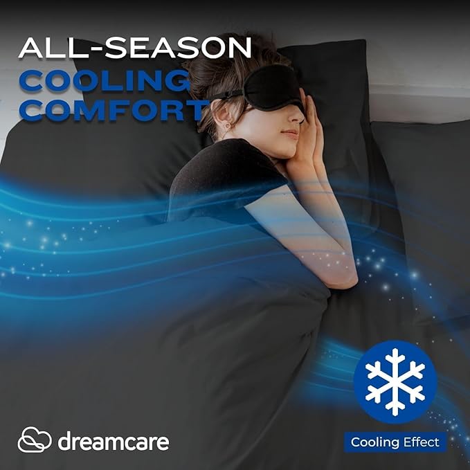 DREAMCARE Twin XL Sheets Set - 4 Pcs Cooling Bed Sheets with Up to 15" Deep Pockets - Soft, Long-Lasting 100% Brushed Polyester with Side Pocket (Beige)