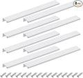 uxcell Cabinet Finger Edge Pull, 8pcs 300mm / 11.81" Aluminum Alloy Back Mount Hidden Cabinet Pulls Concealed Handle for Home Kitchen Drawer Cabinet, Silver